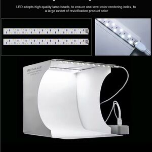 Puluz White Portable LED Photo Light Box with USB Strip 6 Color Backdrops